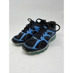Nike Air Max + 2012 Black Blue Running Sneakers Womens‎ Size 8 487679-004